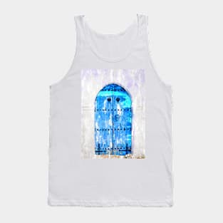 Old Wooden Door Painted Blue Tank Top